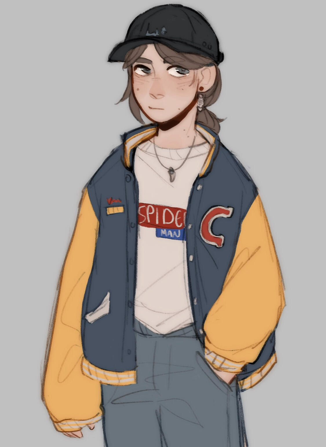 Half body colored sketch