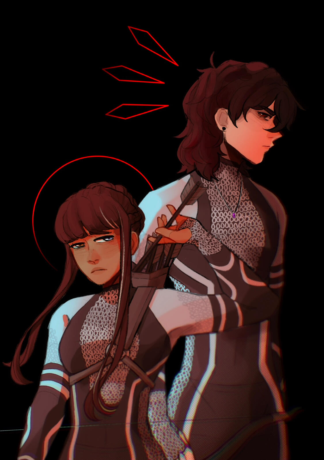 2 Person rendered + simple background