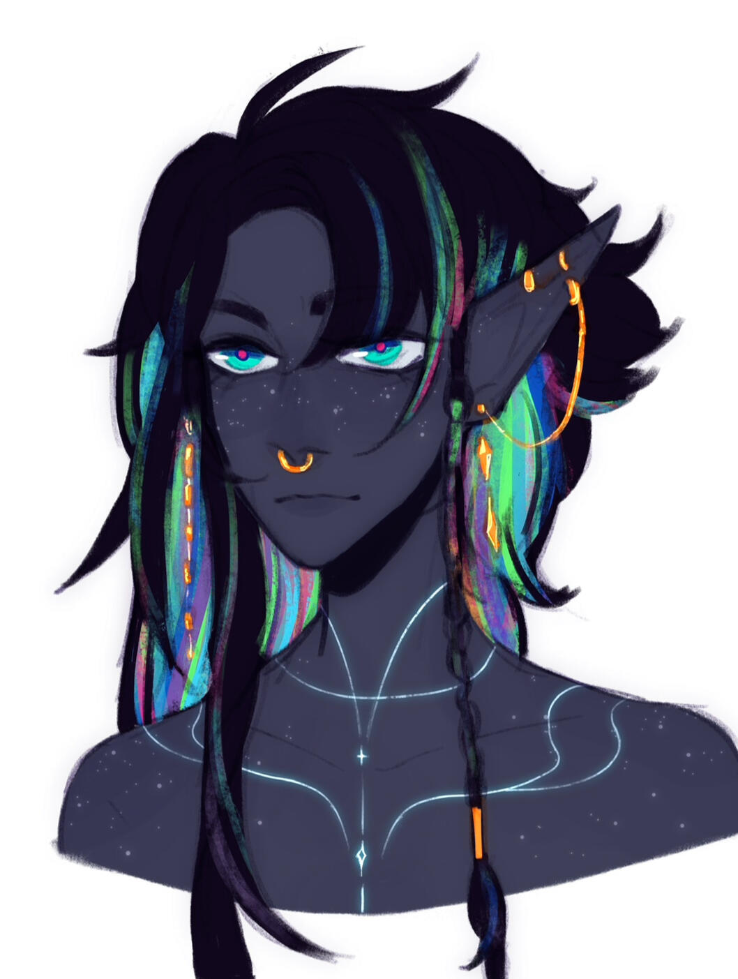 Bust colored lineart